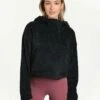 LOLE Yanali Fleece Cropped Hoodie - Black