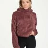 LOLE Yanali Fleece Cropped Hoodie - Thistle