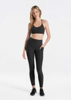 LOLE Half Moon Leggings - Black Heather