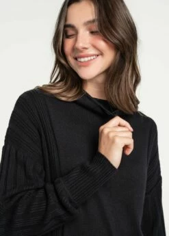 LOLE Vanier Funnel-neck Pullover Sweater - Black -Outlet LOLE Store LSW4289 N415 8 1900x