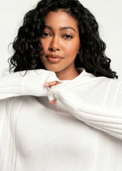 LOLE Vanier Funnel-neck Pullover Sweater - Gardenia -Outlet LOLE Store LSW4289 W432 8 1900x