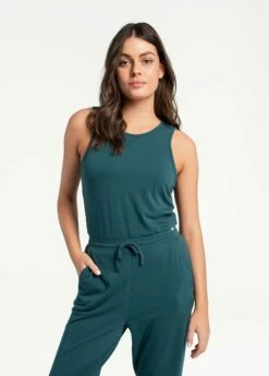 LOLE Effortless Cotton Jumpsuit - Emerald -Outlet LOLE Store LSW4307 V776 7 1900x