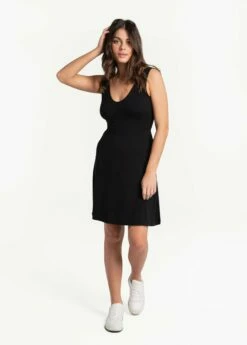 LOLE Traverse V-Neck Dress - Black -Outlet LOLE Store LSW4308 N415 3 1900x