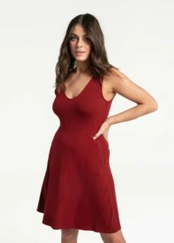 LOLE Traverse V-Neck Dress - Merlot