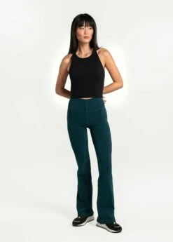LOLE Organic Cotton Bootleg Pants - Emerald