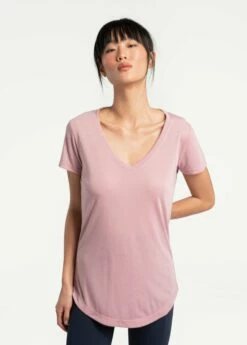 LOLE Everyday V-Neck Short Sleeve - Foxglove