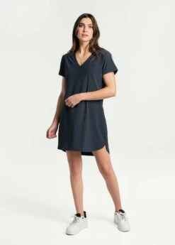 LOLE Olivie V-Neck Dress - Outerspace -Outlet LOLE Store LSW4333 B773 4 1900x