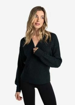 LOLE Camille V-Neck Sweater - Black Heather -Outlet LOLE Store LSW4354 N134 4 1900x