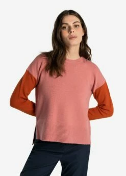 LOLE Camille Crew Neck Sweater - Peony Heather