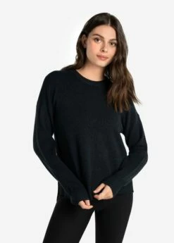 LOLE Camille Crew Neck Sweater - Black Heather