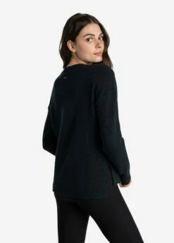 LOLE Camille Crew Neck Sweater - Black Heather -Outlet LOLE Store LSW4356 N134 3 1900x