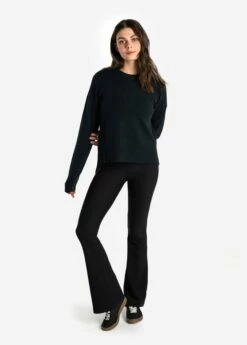 LOLE Camille Crew Neck Sweater - Black Heather -Outlet LOLE Store LSW4356 N134 5 1900x
