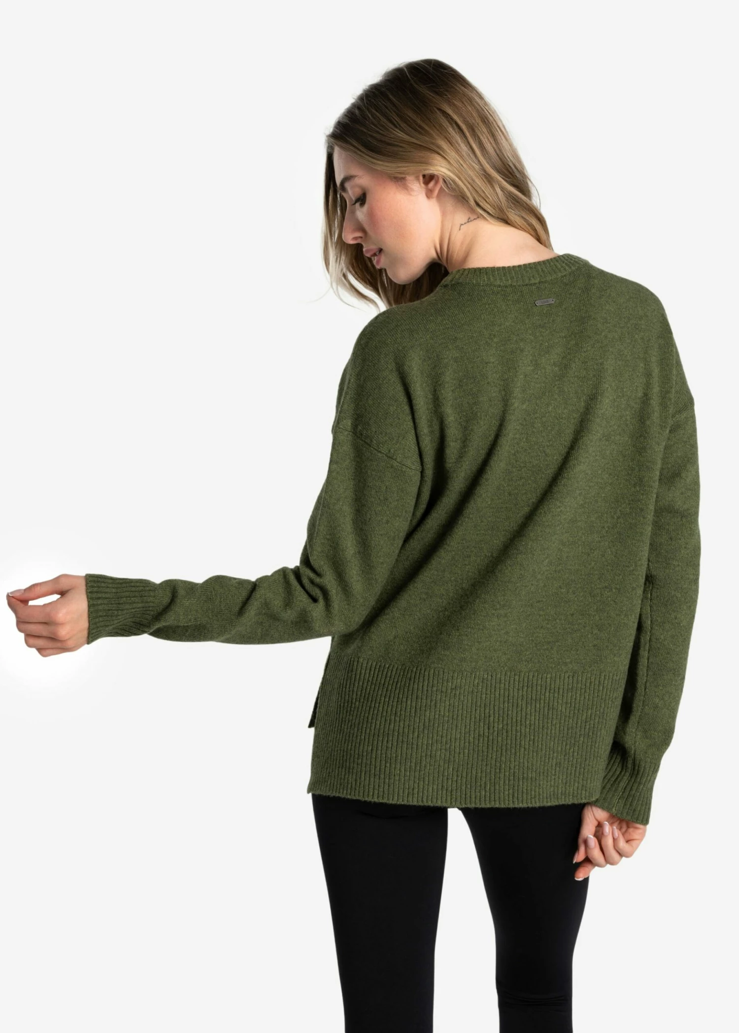 LOLE Camille Crew Neck Sweater - Tarragon Heather 5 LOLE Camille Crew Neck Sweater - Tarragon Heather - Image 3
