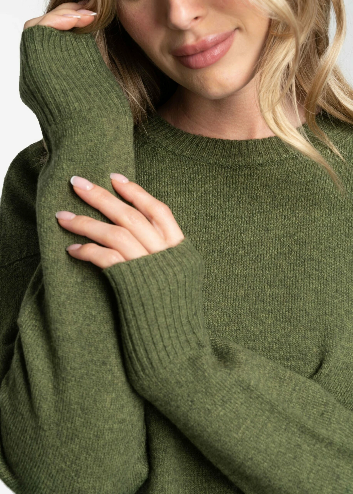 LOLE Camille Crew Neck Sweater - Tarragon Heather 6 LOLE Camille Crew Neck Sweater - Tarragon Heather - Image 4