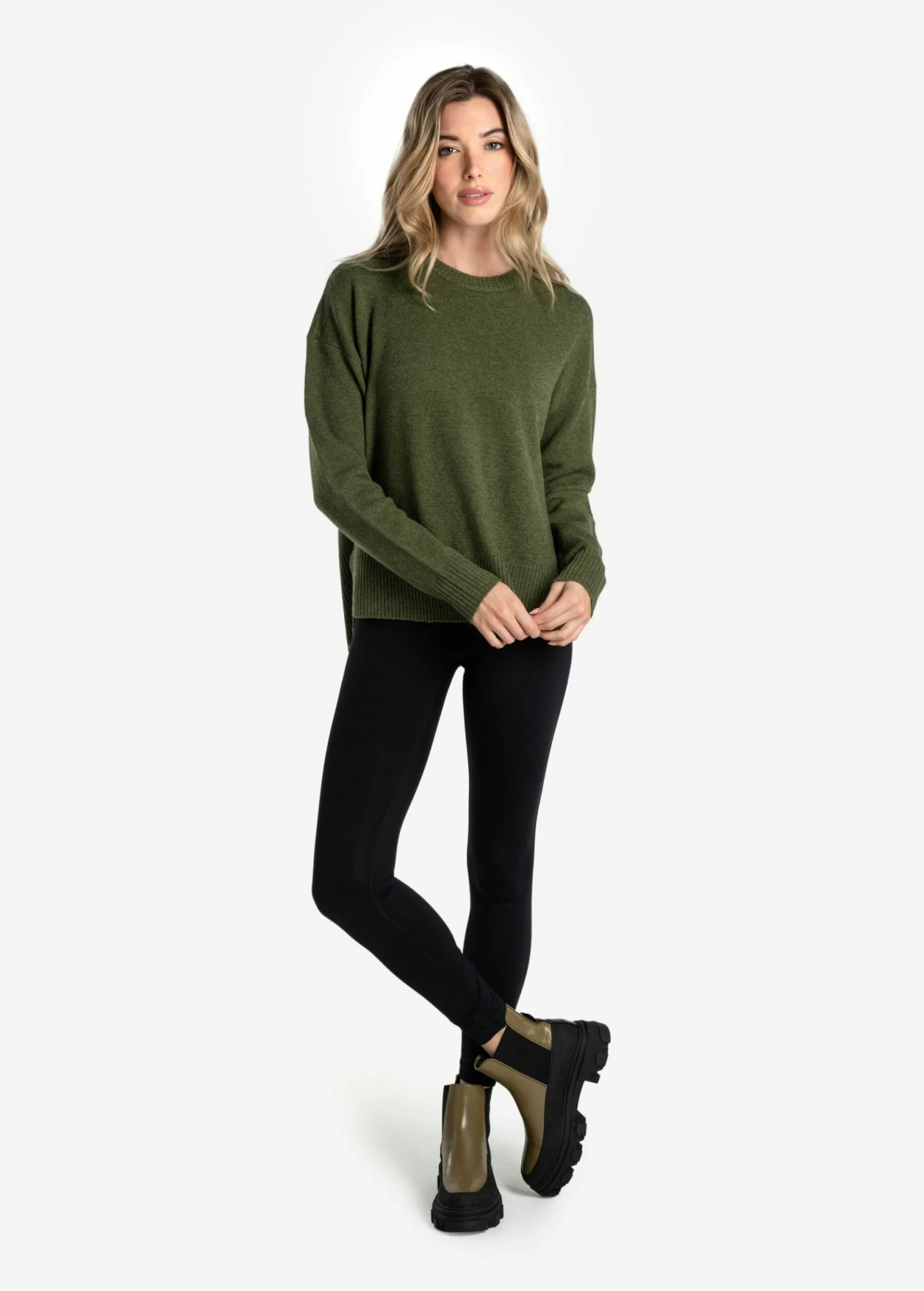 LOLE Camille Crew Neck Sweater - Tarragon Heather 7 LOLE Camille Crew Neck Sweater - Tarragon Heather - Image 5
