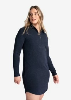 LOLE Traverse 1/2 Zip Dress - Outerspace Heather -Outlet LOLE Store LSW4370 BB07 3 1900x