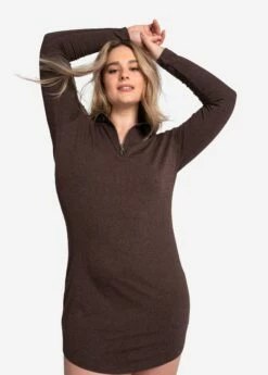 LOLE Traverse 1/2 Zip Dress - Java Heather