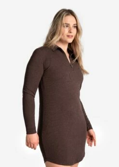 LOLE Traverse 1/2 Zip Dress - Java Heather -Outlet LOLE Store LSW4370 C224 3 1900x