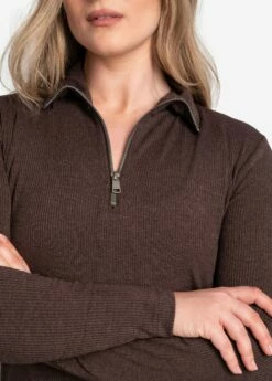 LOLE Traverse 1/2 Zip Dress - Java Heather -Outlet LOLE Store LSW4370 C224 5 1900x