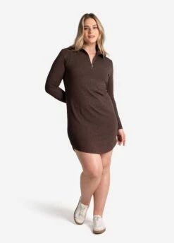 LOLE Traverse 1/2 Zip Dress - Java Heather -Outlet LOLE Store LSW4370 C224 7 1900x