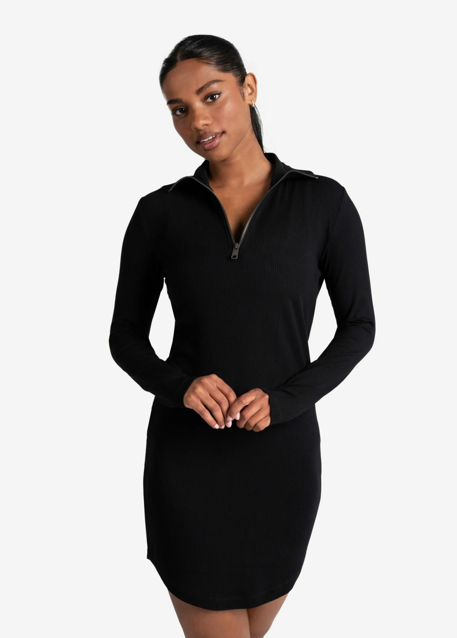 LOLE Traverse 1/2 Zip Dress - Black 3 LOLE Traverse 1/2 Zip Dress - Black
