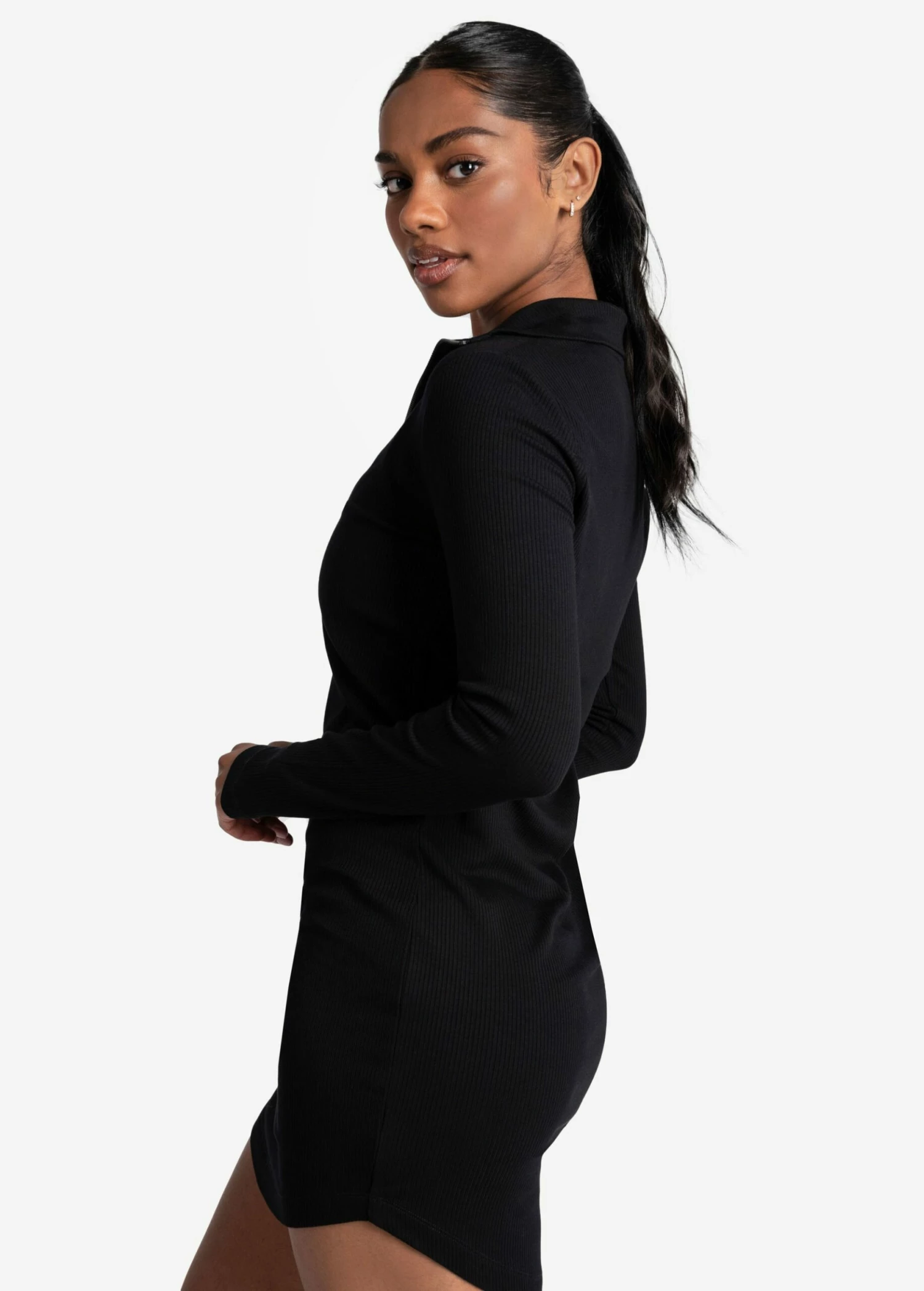 LOLE Traverse 1/2 Zip Dress - Black 4 LOLE Traverse 1/2 Zip Dress - Black - Image 2