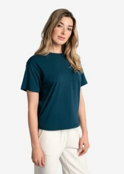 LOLE Effortless Cotton Tee - Fjord Blue -Outlet LOLE Store LSW4384 BB49 3 1900x