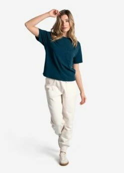 LOLE Effortless Cotton Tee - Fjord Blue -Outlet LOLE Store LSW4384 BB49 5 1900x