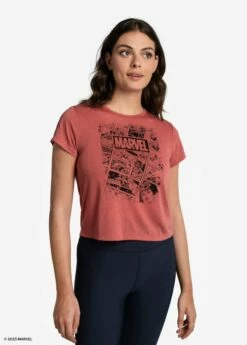 LOLE Everyday Short Sleeve - Marvel Cerise Comic