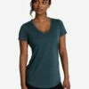 LOLE Everyday V-Neck Short Sleeve - Fjord Blue -Outlet LOLE Store LSW4386 BB49 1 1900x