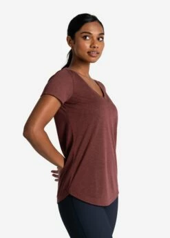LOLE Everyday V-Neck Short Sleeve - Port -Outlet LOLE Store LSW4386 R422 3 1900x