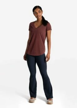 LOLE Everyday V-Neck Short Sleeve - Port -Outlet LOLE Store LSW4386 R422 4 1900x