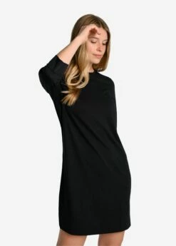 LOLE Performance Wool 3/4 Sleeve Dress - Black -Outlet LOLE Store LSW4392 N415 3 1900x