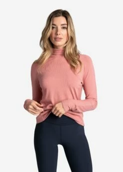 LOLE Traverse Turtle Neck Long Sleeve - Peony