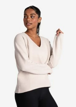 LOLE Ottoman V-Neck Pullover - Abalone -Outlet LOLE Store LSW4397 G370 2 1900x