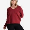 LOLE Ottoman V-Neck Pullover - Merlot