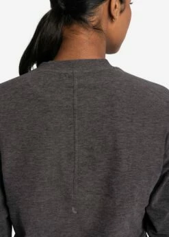 LOLE Om Tech Crew Neck Long Sleeve - Magnet Heather -Outlet LOLE Store LSW4404 G471 4 1900x