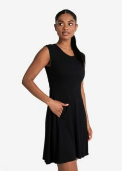 LOLE Traverse Short Sleeve Dress - Black -Outlet LOLE Store LSW4414 N415 4 1900x