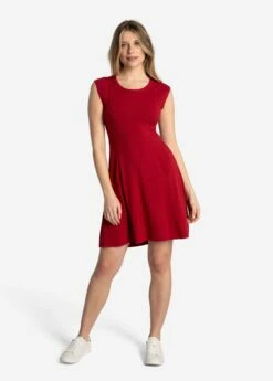 LOLE Traverse Short Sleeve Dress - Beetroot -Outlet LOLE Store LSW4414 R428 4 1900x