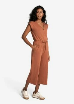 LOLE Effortless Wrap Jumpsuit - Rust -Outlet LOLE Store LSW4425 C228 4 1900x