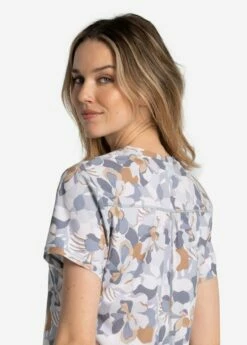 LOLE Olivie V-Neck Dress - Rio Floral Ash -Outlet LOLE Store LSW4478 G928 3 1900x