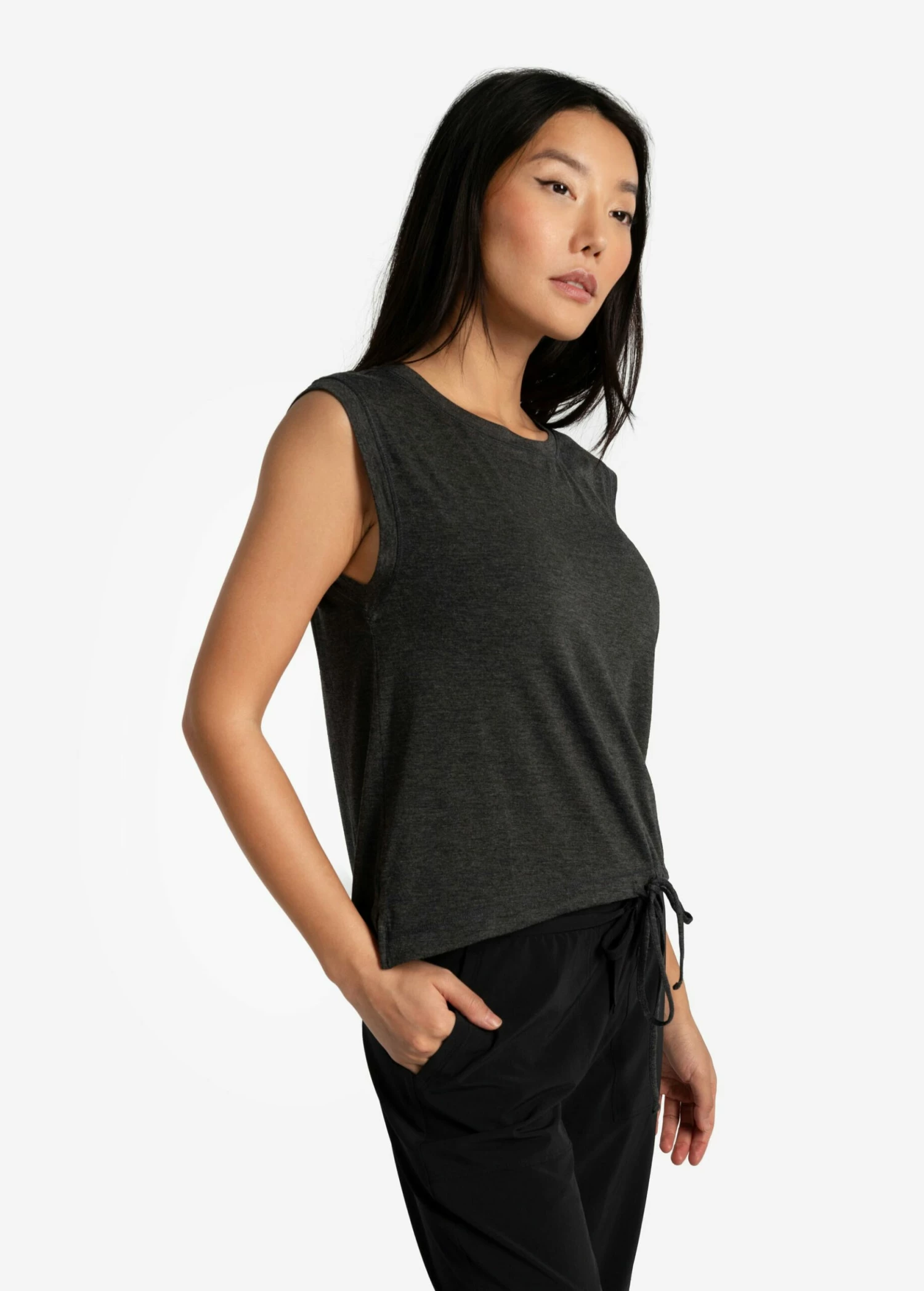LOLE Elisia Short Sleeve Shirt - Black Heather 4 LOLE Elisia Short Sleeve Shirt - Black Heather - Image 2