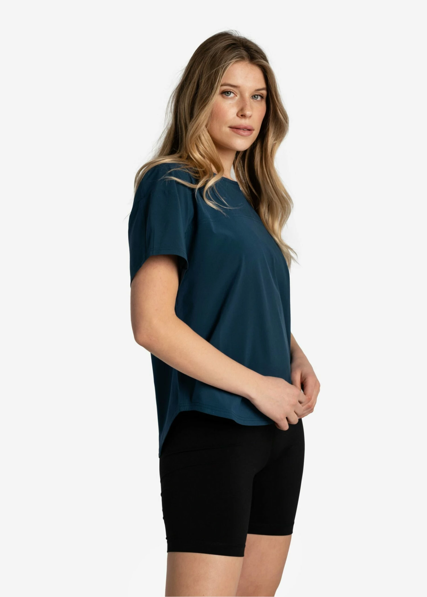 LOLE Olivie Short Sleeve Shirt - Fjord Blue 4 LOLE Olivie Short Sleeve Shirt - Fjord Blue - Image 2