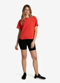LOLE Olivie Short Sleeve Shirt - Cayenne -Outlet LOLE Store LSW4502 R397 4 1900x 1