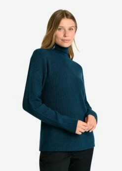 LOLE Camille Turtle Neck - Fjord Blue Heather -Outlet LOLE Store LSW4513 BB56 3 1900x
