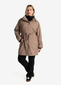 LOLE Piper Oversized Rain Jacket - Fossil -Outlet LOLE Store LUW0870 C213 4 1900x