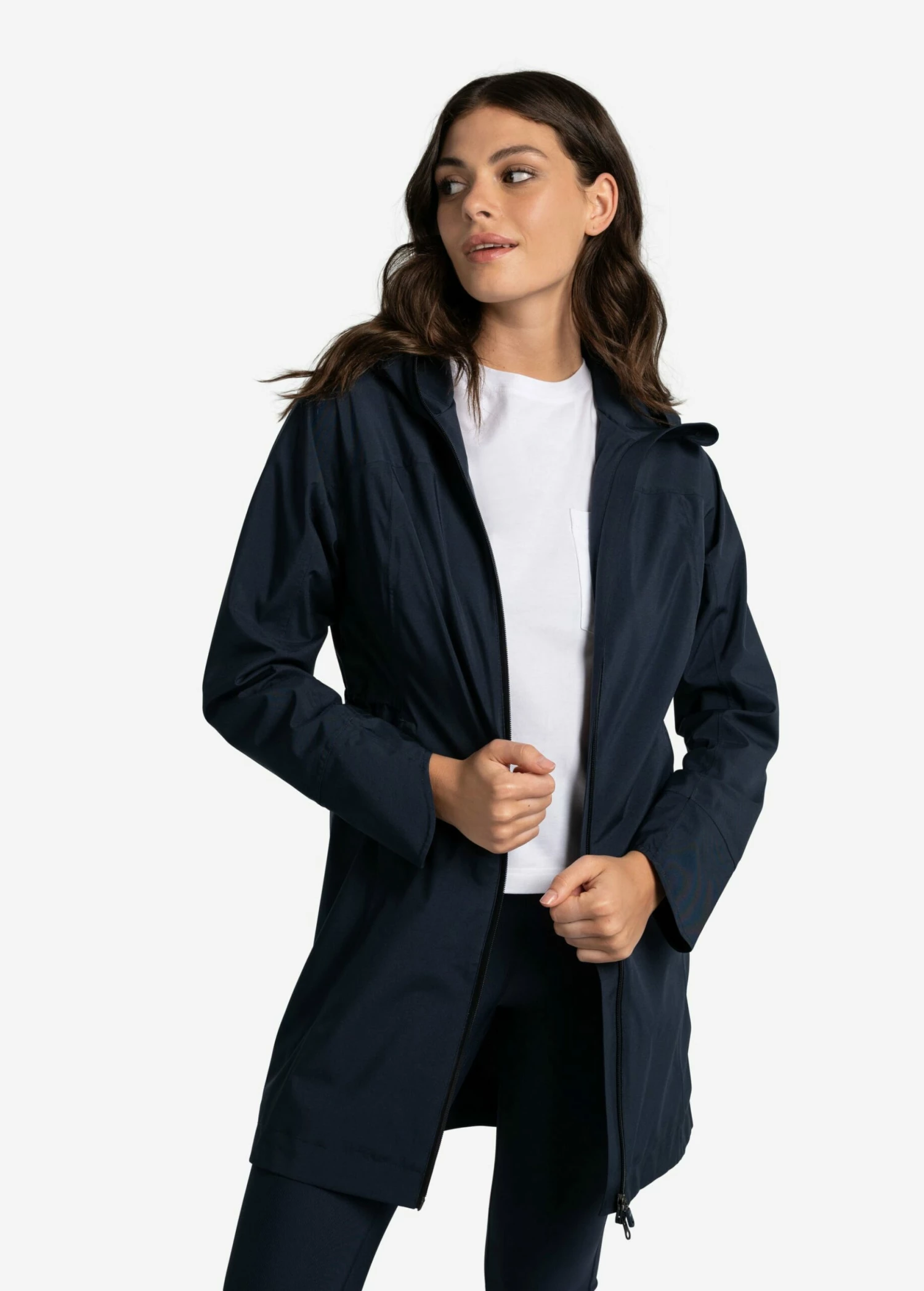 LOLE Element Long Rain Jacket - Outerspace 8 LOLE Element Long Rain Jacket - Outerspace - Image 6