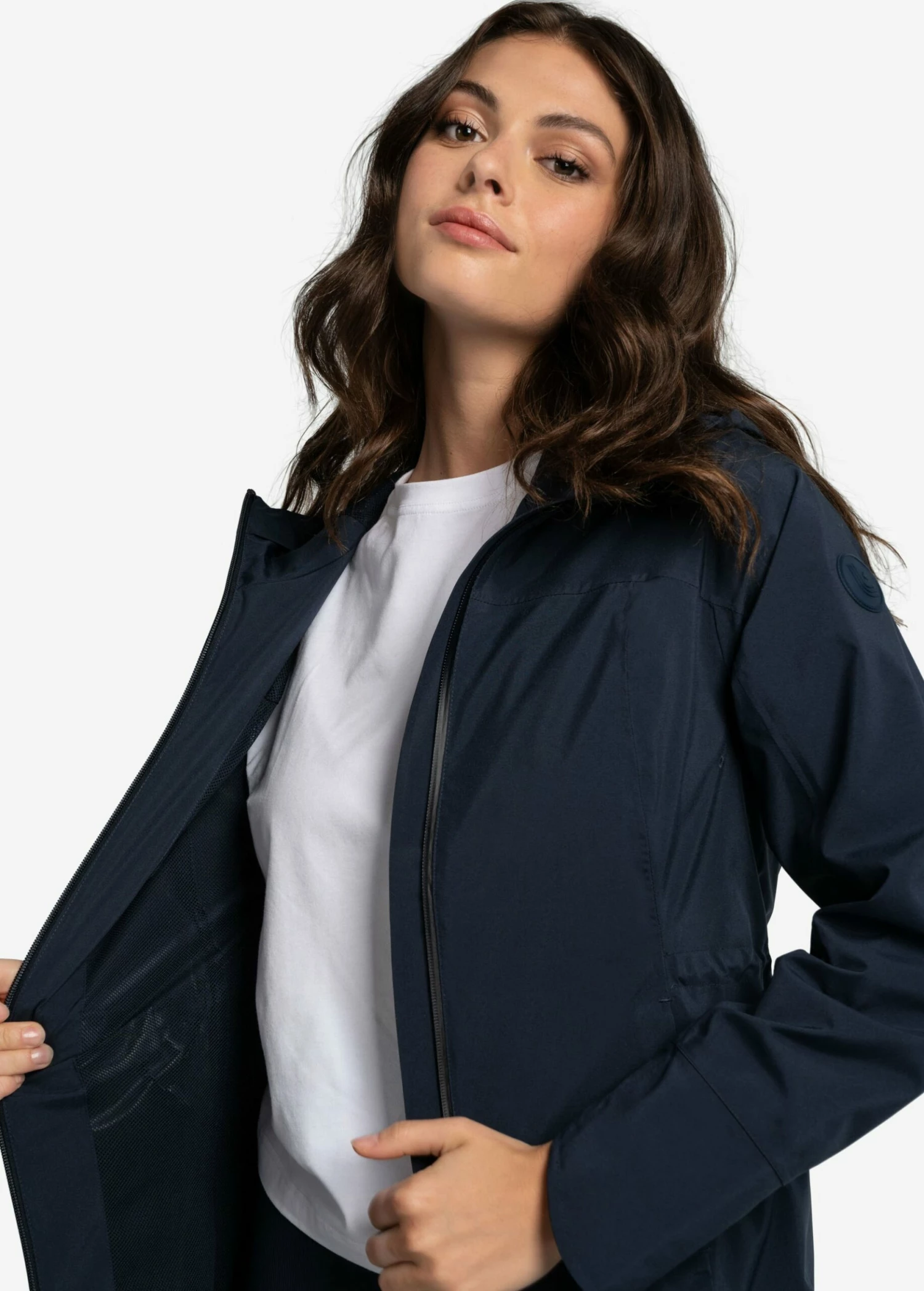 LOLE Element Long Rain Jacket - Outerspace 9 LOLE Element Long Rain Jacket - Outerspace - Image 7