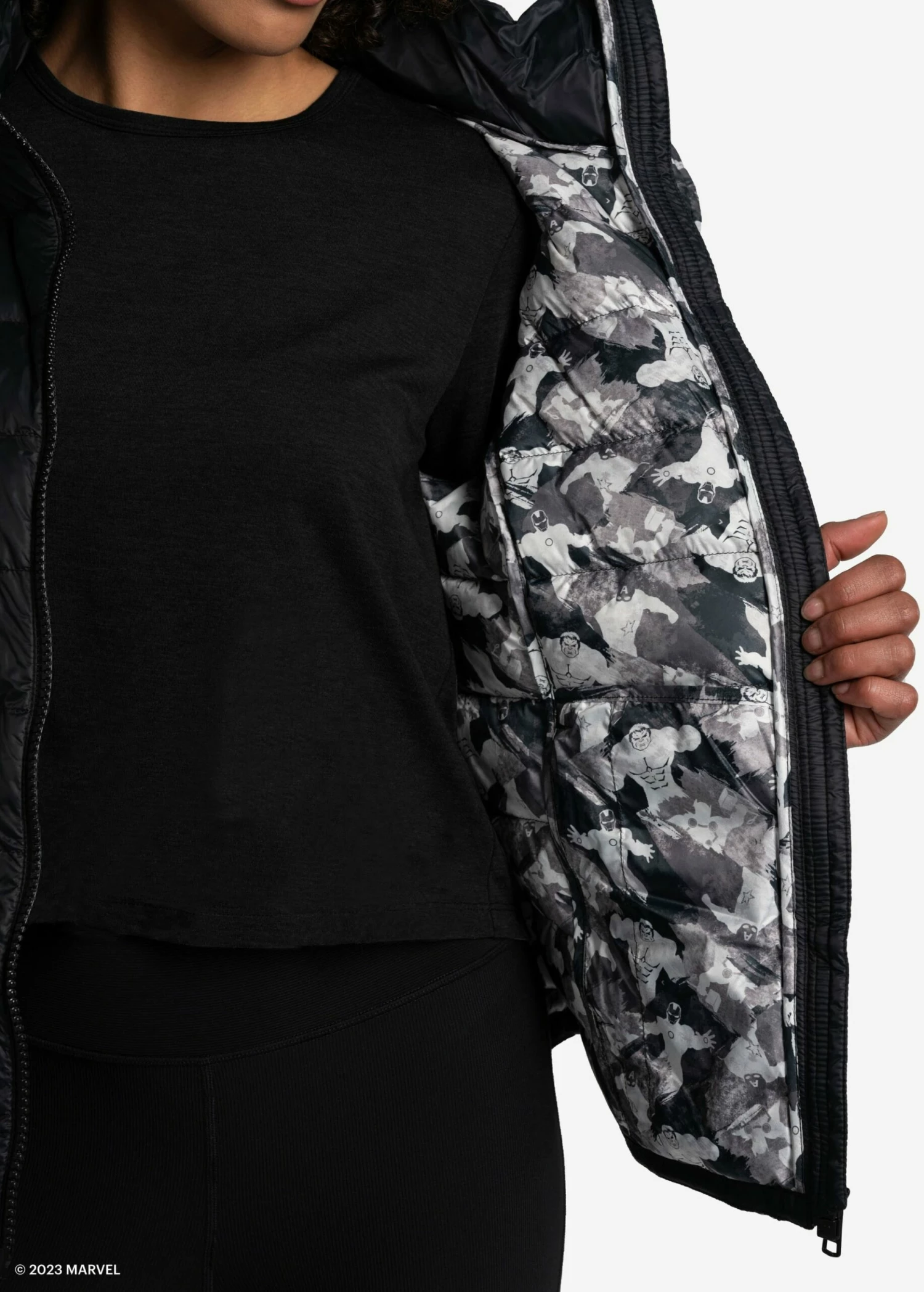 LOLE Emeline Down Jacket - Marvel Black With Camo 9 LOLE Emeline Down Jacket - Marvel Black With Camo - Image 7