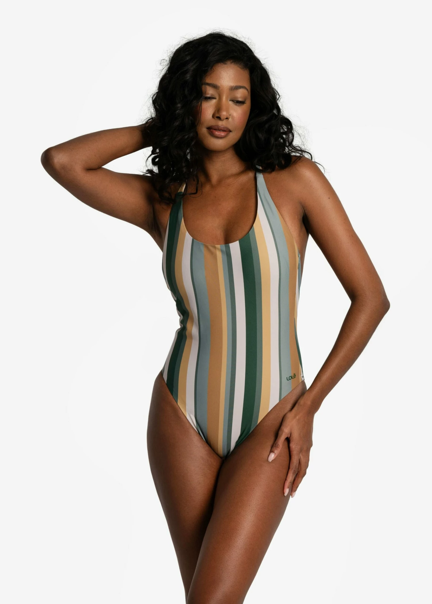 LOLE Soleil One Piece Swimsuit - Rio Stripe Marlin Blue 3 LOLE Soleil One Piece Swimsuit - Rio Stripe Marlin Blue